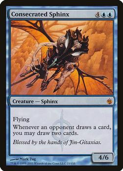 2011 Magic the Gathering Mirrodin Besieged #21 Consecrated Sphinx Front
