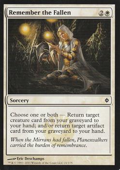 2011 Magic the Gathering New Phyrexia #21 Remember the Fallen Front