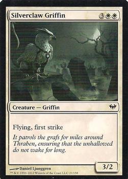 2012 Magic the Gathering Dark Ascension #21 Silverclaw Griffin Front