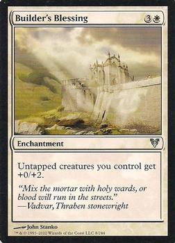 2012 Magic the Gathering Avacyn Restored #8 Builder's Blessing Front