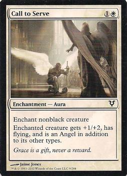 2012 Magic the Gathering Avacyn Restored #9 Call to Serve Front