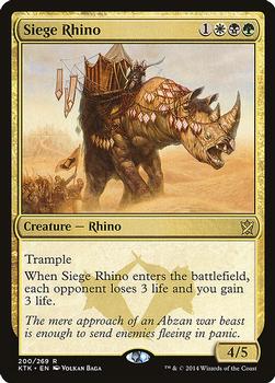 2014 Magic the Gathering Khans of Tarkir #200 Siege Rhino Front