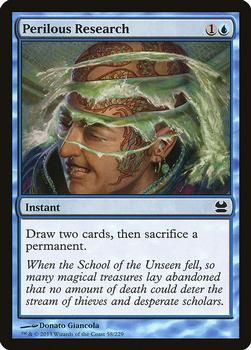 2013 Magic the Gathering Modern Masters #58 Perilous Research Front