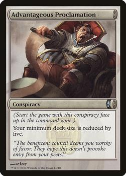 2014 Magic the Gathering Conspiracy #1 Advantageous Proclamation Front