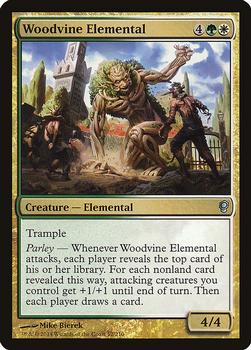 2014 Magic the Gathering Conspiracy #52 Woodvine Elemental Front