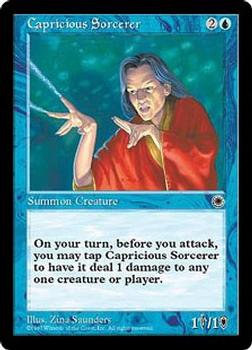 1997 Magic the Gathering Portal #NNO Capricious Sorcerer Front