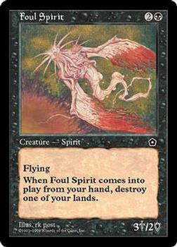 1998 Magic the Gathering Portal Second Age #NNO Foul Spirit Front