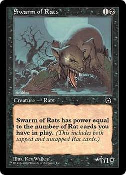 1998 Magic the Gathering Portal Second Age #NNO Swarm of Rats Front
