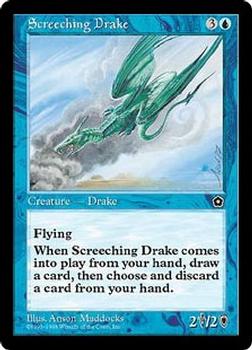 1998 Magic the Gathering Portal Second Age #NNO Screeching Drake Front