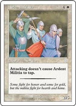 1999 Magic the Gathering Starter 1999 #5 Ardent Militia Front