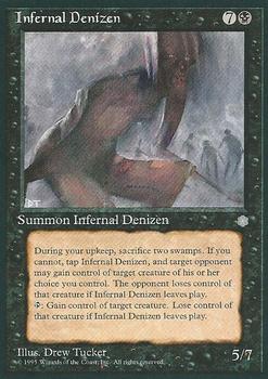 1995 Magic the Gathering Ice Age #NNO Infernal Denizen Front