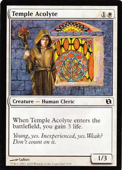 2010 Magic the Gathering Duel Decks: Elspeth vs. Tezzeret #9 Temple Acolyte Front