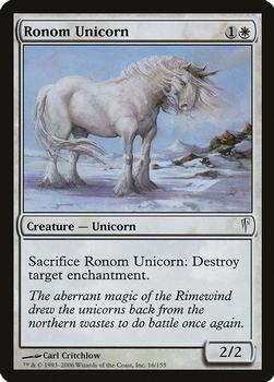 2006 Magic the Gathering Coldsnap #16 Ronom Unicorn Front