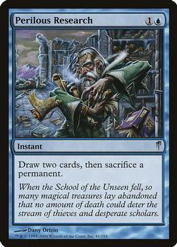 2006 Magic the Gathering Coldsnap #41 Perilous Research Front