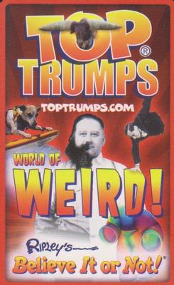 2008 Top Trumps Specials World of Weird! Ripley's Believe it or Not! #NNO Iron Maiden Back
