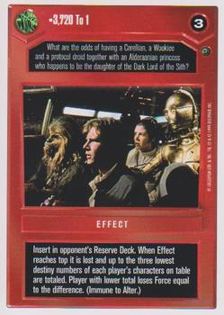 1999 Decipher Star Wars CCG Dagobah Unlimited #NNO 3,720 To 1 Front