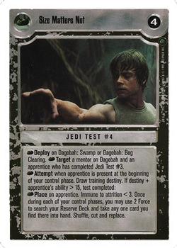 1999 Decipher Star Wars CCG Dagobah Unlimited #NNO Size Matters Not Front