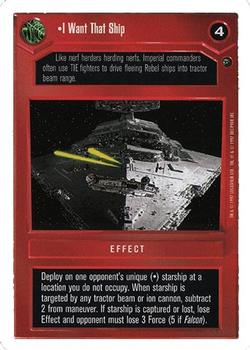 1999 Decipher Star Wars CCG Dagobah Unlimited #NNO I Want That Ship Front
