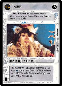 1999 Decipher Star Wars CCG Endor #NNO Logray Front