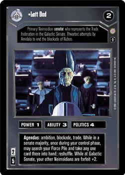 2001 Decipher Star Wars CCG Coruscant #NNO Lott Dod Front