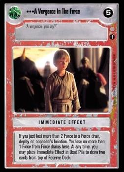 2001 Decipher Star Wars CCG Coruscant #NNO A Vergence In The Force Front