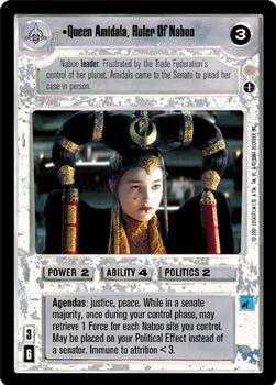 2001 Decipher Star Wars CCG Coruscant #NNO Queen Amidala, Ruler Of Naboo Front