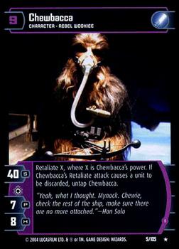 2004 Wizards of the Coast Star Wars: Rogues and Scoundrels #5 Chewbacca Front