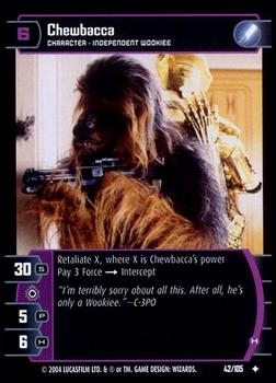 2004 Wizards of the Coast Star Wars: Rogues and Scoundrels #42 Chewbacca Front