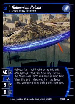 2004 Wizards of the Coast Star Wars: Rogues and Scoundrels #57 Millennium Falcon Front