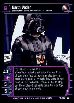2004 Wizards of the Coast Star Wars: Rogues and Scoundrels #78 Darth Vader Front