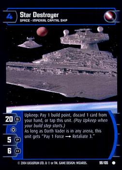 2004 Wizards of the Coast Star Wars: Rogues and Scoundrels #98 Star Destroyer Front