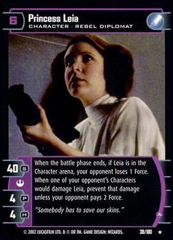 2002 Wizards of the Coast Star Wars A New Hope TCG #38 Princess Leia Front
