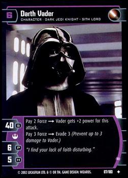 2002 Wizards of the Coast Star Wars A New Hope TCG #67 Darth Vader Front
