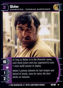 2002 Wizards of the Coast Star Wars A New Hope TCG #120 Wuher Front
