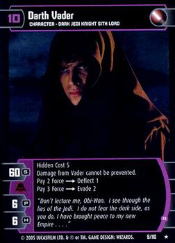 2005 Wizards of the Coast Star Wars Revenge Of The Sith TCG #9 Darth Vader (R) Front