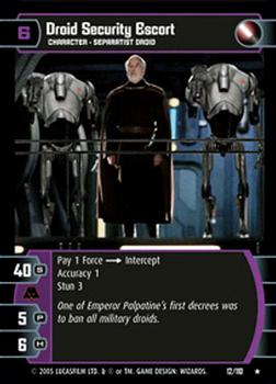 2005 Wizards of the Coast Star Wars Revenge Of The Sith TCG #12 Droid Security Escort Front