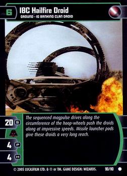 2005 Wizards of the Coast Star Wars Revenge Of The Sith TCG #90 IBC Hailfire Droid Front