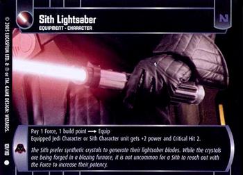2005 Wizards of the Coast Star Wars Revenge Of The Sith TCG #101 Sith Lightsaber Front