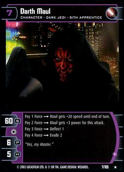 2003 Wizards of the Coast Star Wars: Jedi Guardians #7 Darth Maul Front
