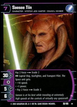 2003 Wizards of the Coast Star Wars: Jedi Guardians #30 Saesee Tiin Front