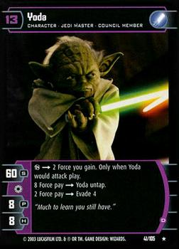2003 Wizards of the Coast Star Wars: Jedi Guardians #41 Yoda Front