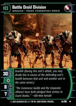2003 Wizards of the Coast Star Wars: Jedi Guardians #44 Battle Droid Division Front