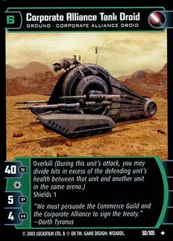 2003 Wizards of the Coast Star Wars: Jedi Guardians #50 Corporate Alliance Tank Droid Front