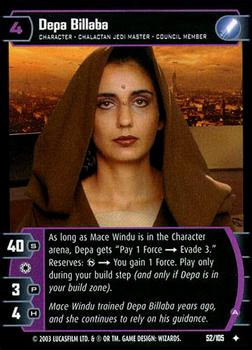 2003 Wizards of the Coast Star Wars: Jedi Guardians #52 Depa Billaba Front