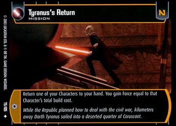 2003 Wizards of the Coast Star Wars: Jedi Guardians #75 Tyranus's Return Front