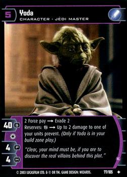 2003 Wizards of the Coast Star Wars: Jedi Guardians #77 Yoda Front