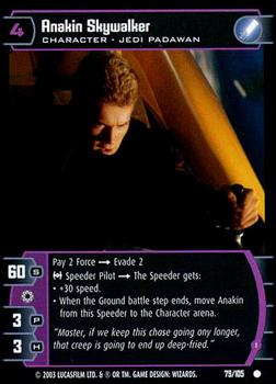 2003 Wizards of the Coast Star Wars: Jedi Guardians #79 Anakin Skywalker Front