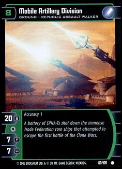 2003 Wizards of the Coast Star Wars: Jedi Guardians #80 Mobile Artillery Division Front