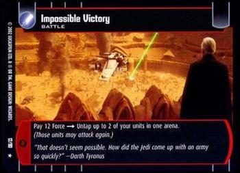 2002 Wizards of the Coast Star Wars Sith Rising TCG #12 Impossible Victory Front