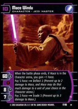 2002 Wizards of the Coast Star Wars Sith Rising TCG #17 Mace Windu Front